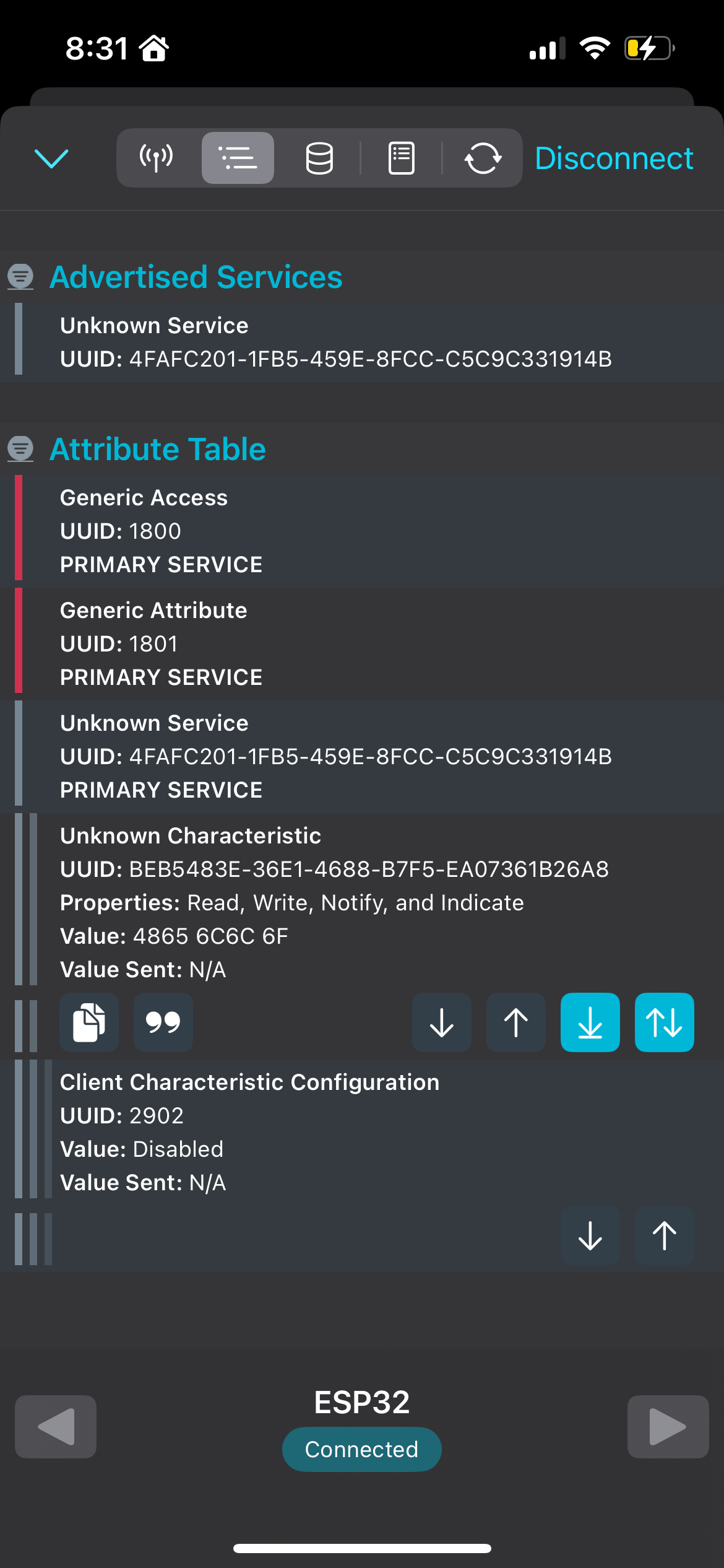 Bluetooth Notiy String